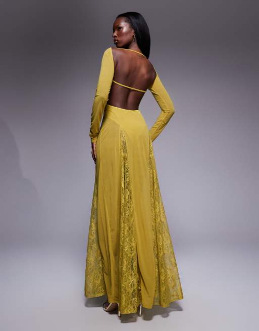 ASOS DESIGN Robe longue transparente à manches longues avec