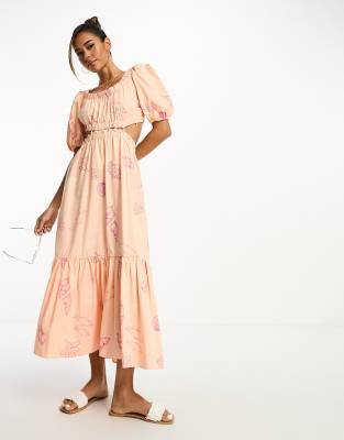 Petite Robe Longue Doublée Bleu Marine Froncée À Col Montant | Petite