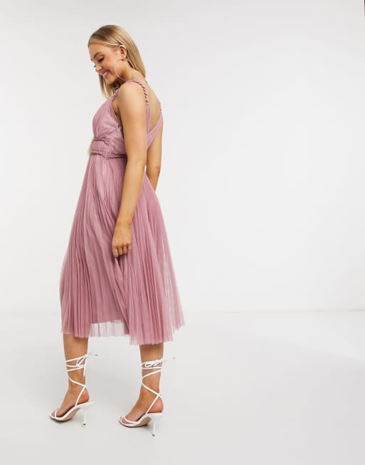 ASOS DESIGN - Robe mi-longue à décolleté plongeant avec bretelles torsadées, 2 de 4