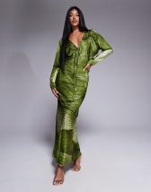 Robe Topshop Verte Fleurie Blanche – Taille 10 – Style Bodycon Mi-longue – Zip été – Occasion Très Bon état