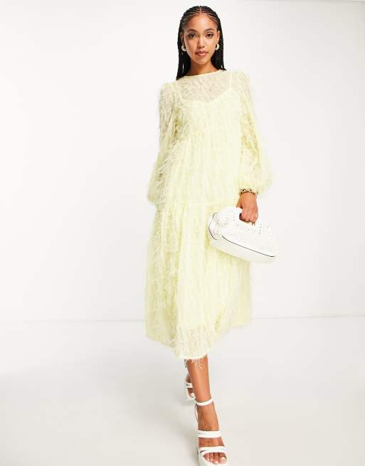 Robe longue jaune pale sales