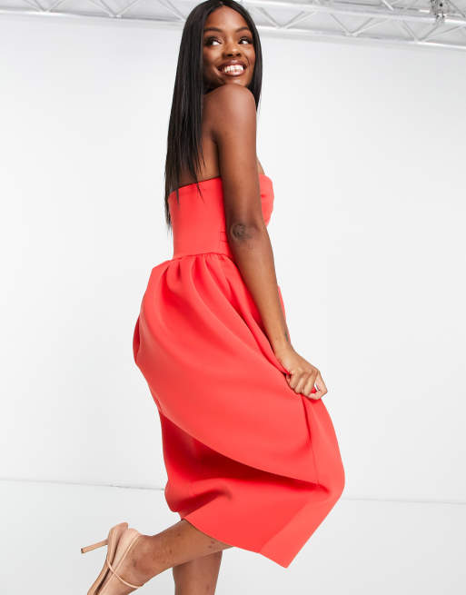 ASOS DESIGN Robe mi longue avec bandeau pinces et jupe