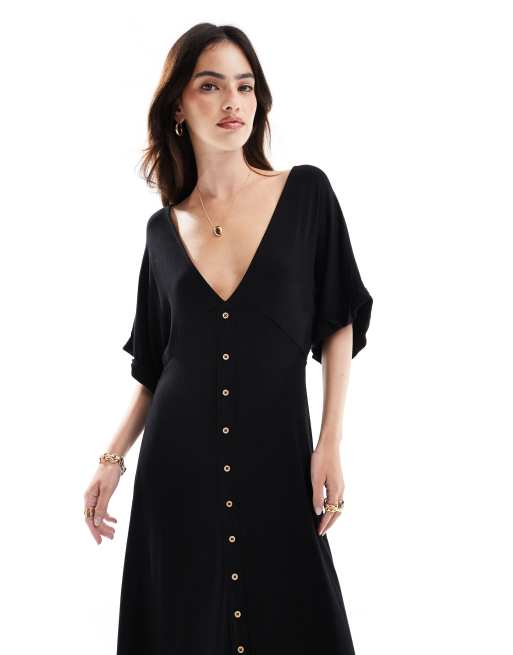 Robe mi longue boutonnée devant sale