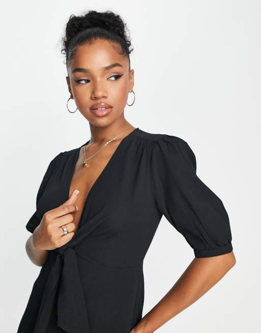 Robe longue noire boutonnee devant hot sale