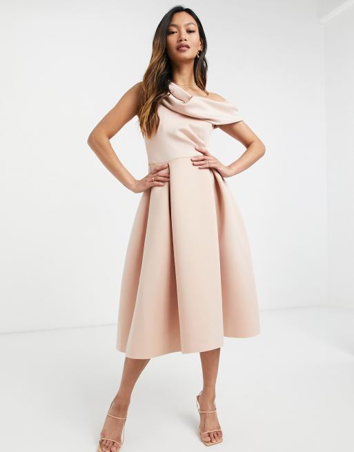 Robe mi 2025 longue rose poudré