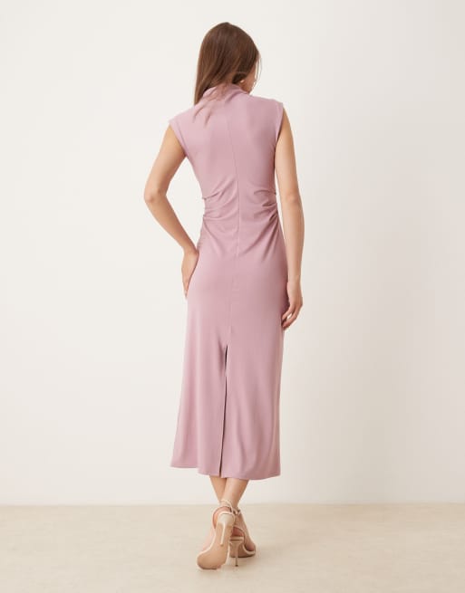 ASOS DESIGN - Robe mi-longue en tissu doux - Rose, 4 de 4