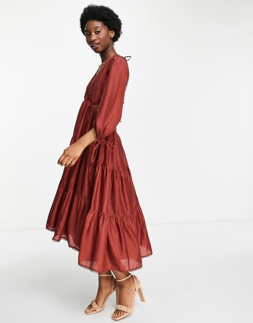 Robe rouge voile best sale
