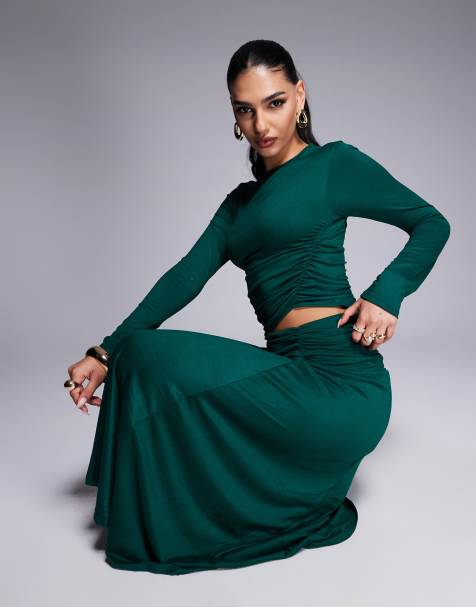 ASOS DESIGN - Robe mi-longue froncé avec découpe à la taille - view 1