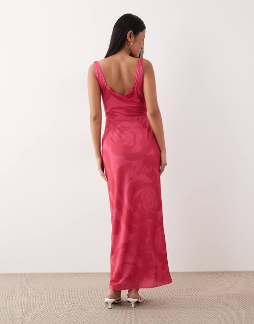 ASOS DESIGN - Robe mi-longue froncée sur le buste à imprimé fleuri vif, 4 de 4