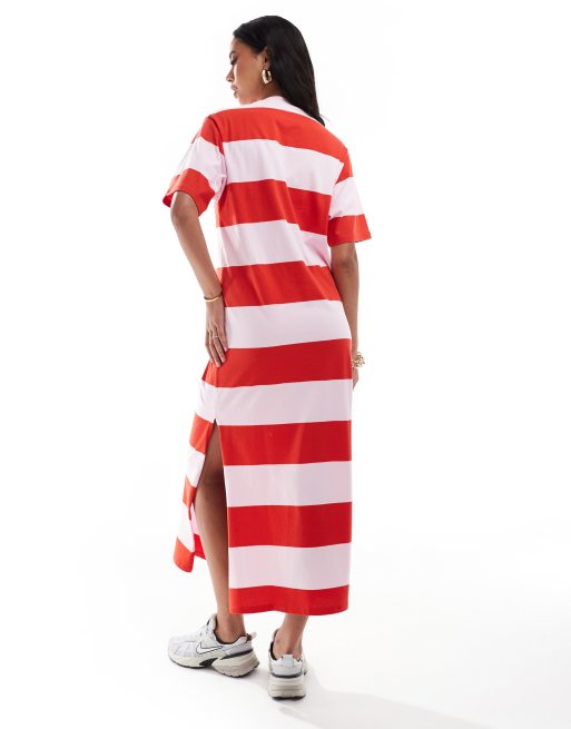 ASOS DESIGN Robe mi-longue oversize à manches courtes avec