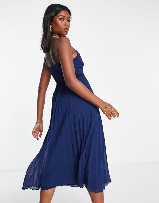 Asos robe longue bleu marine best sale