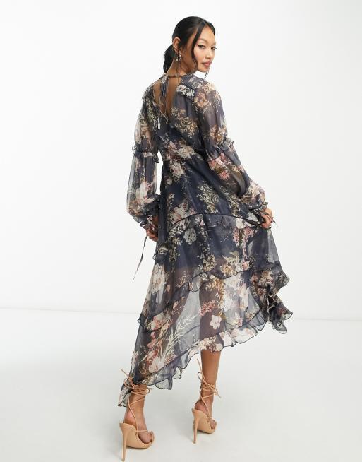 Robe avec volants discount superposés