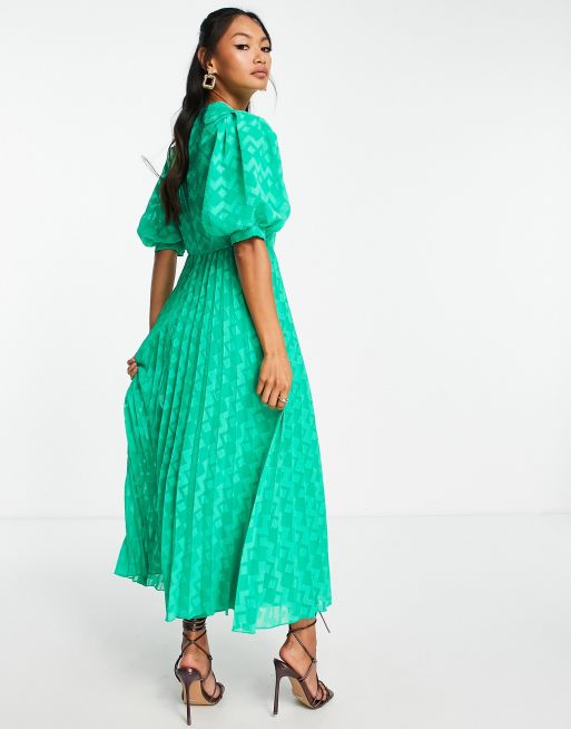 Robe mi longue vert emeraude hotsell