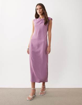 Robe mi-longue près du corps à encolure torsadée - Lilas-Violet 32