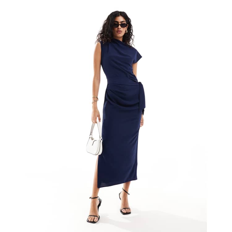 Fashion asos robe cocktail bleu marine