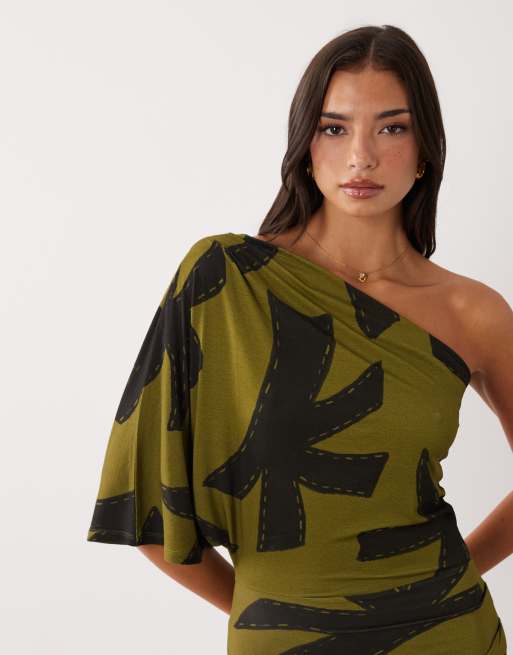 ASOS DESIGN robe midi imprimé feuilles, 2 de 4