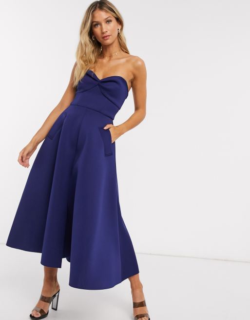 ASOS DESIGN - Robe patineuse mi-longue de bal de promo ...