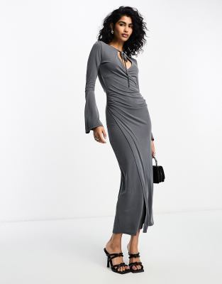 Robe Portefeuille Lush Manches Longues - Taille S Noir Et Doré Fleuri Neuf Avec étiquettes