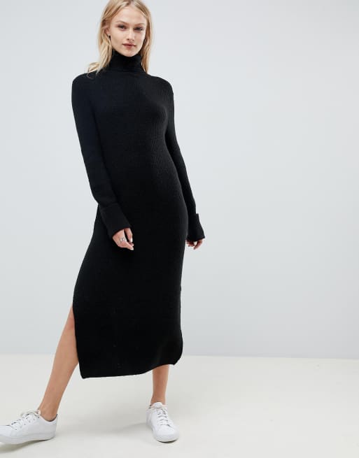 ASOS DESIGN Robe pull mi longue fendue sur les c t s