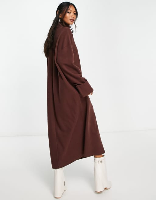 ASOS DESIGN Robe pull mi longue ultra douce col roul et