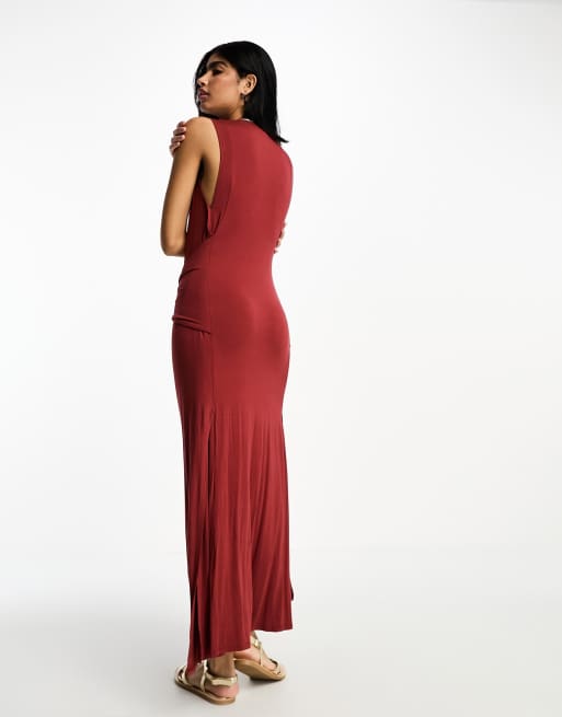 Robe longue ras du cou hot sale