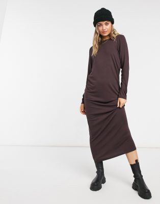 robe longue marron chocolat