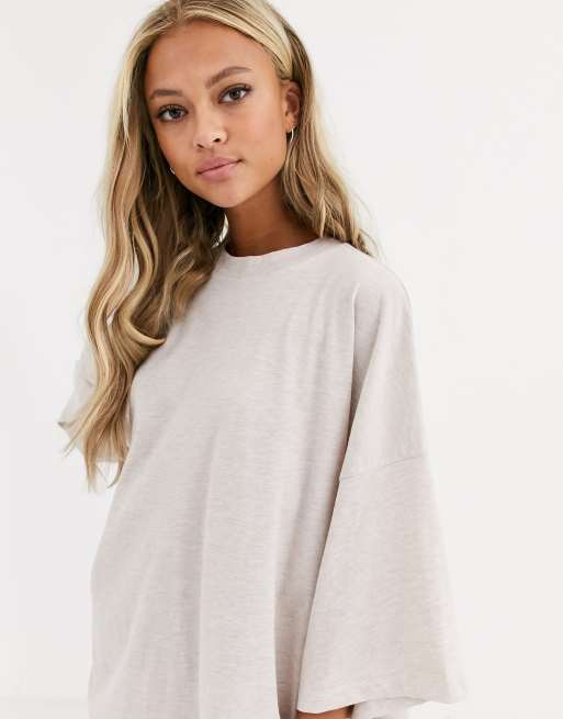 ASOS DESIGN - Robe t-shirt oversize - Avoine, 3 de 4
