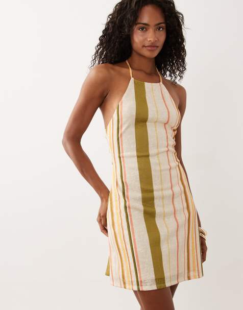 ASOS DESIGN - Robe trapèze courte à dos-nu - Marron - view 1