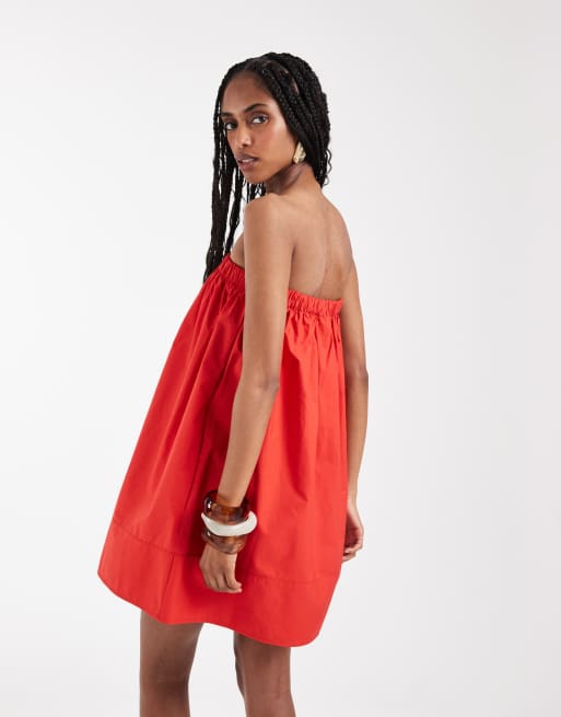 ASOS DESIGN - Robe trapèze courte coupe bandeau - Rouge, 4 de 8
