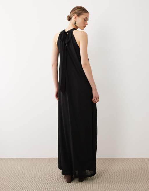 ASOS DESIGN - Robe trapèze en tulle avec liens - Noir, 4 de 4