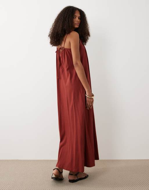 ASOS DESIGN - Robe trapèze plissée - Rouille, 2 de 4