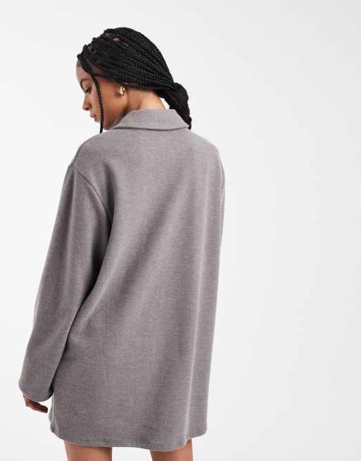 ASOS DESIGN - Robe ultra-douce style polo de rugby - Gris, 4 de 4