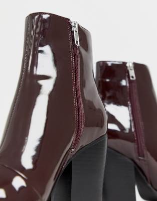 bottine a talon vernis