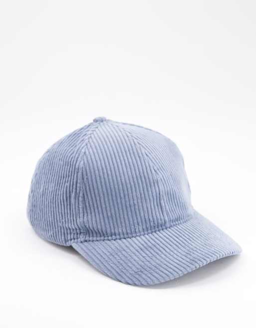 ASOS DESIGN – Robuste Basketballkappe aus Cord in Blau