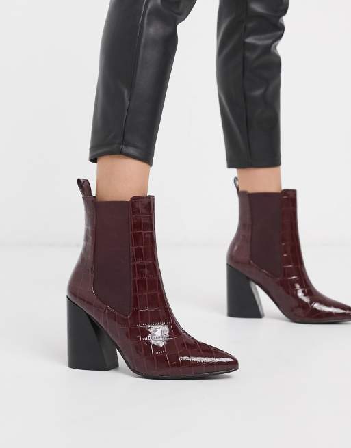 Bottines croco bordeaux hot sale