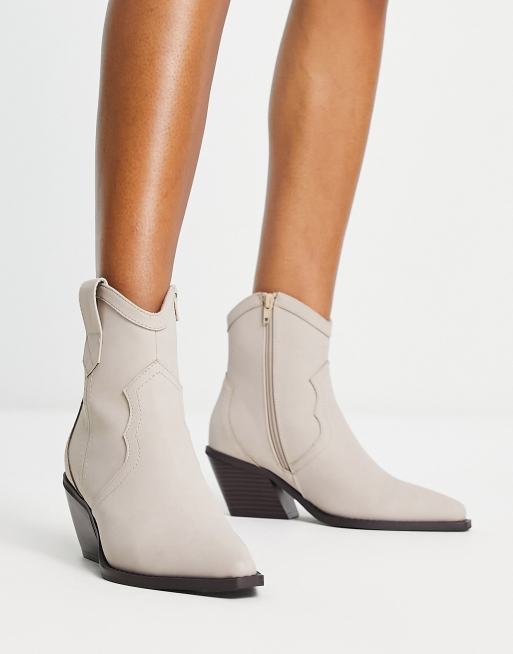 ASOS DESIGN Rocket Western Ankle Boots in Taupe