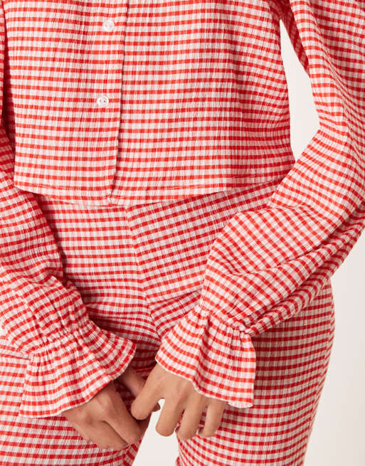 ASOS DESIGN – Röd, asymmetrisk topp med bar axel och milkmaid-modell, del av set, 2 av 4