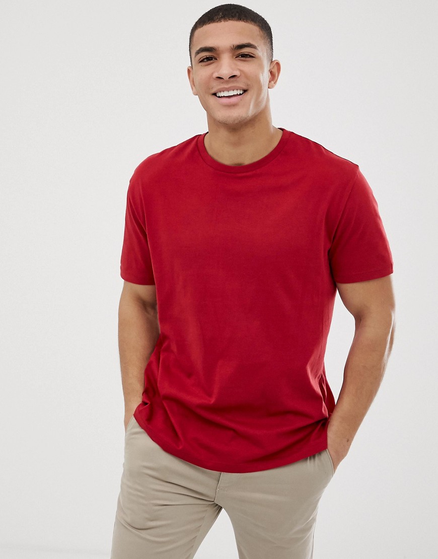 ASOS DESIGN – Röd avslappnad t-shirt med rund halsringning