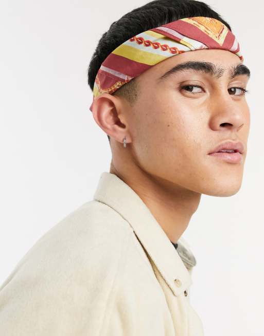 ASOS DESIGN – Röd bandana med vintagetryck