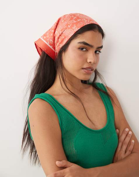 ASOS DESIGN – Röd, paisleymönstrad, fyrkantig scarf - view 1