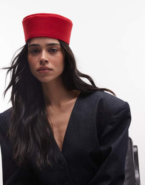 ASOS DESIGN – Röd, rund hatt - view 1
