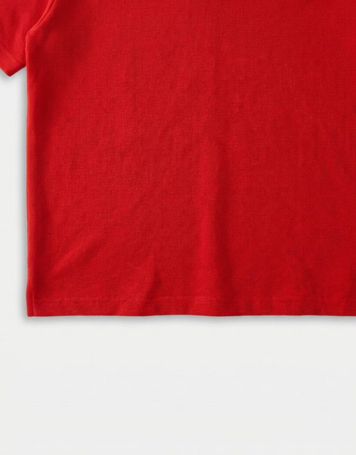 ASOS DESIGN – Röd, stickad, avslappnad topp med sprund vid halsen och tryck, 9 av 9