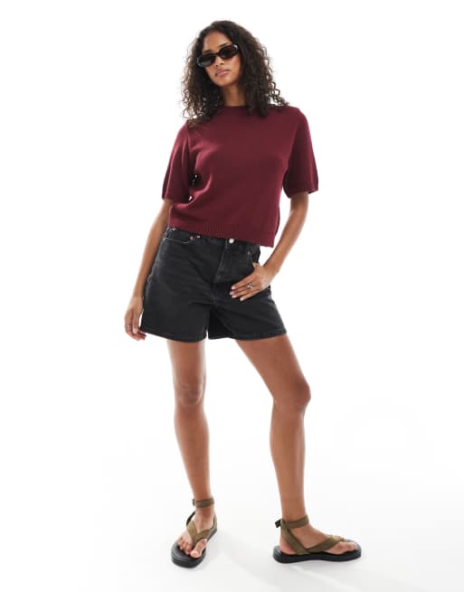 ASOS DESIGN – Röd, stickad topp med halvlånga ärmar, 4 av 4