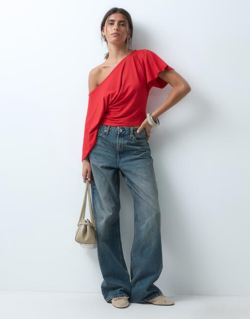 ASOS DESIGN – Röd topp med bara axlar, 2 av 4