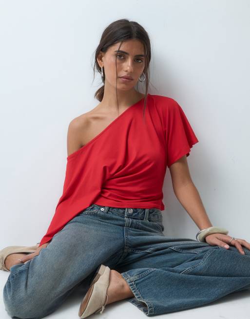 ASOS DESIGN – Röd topp med bara axlar, 3 av 4