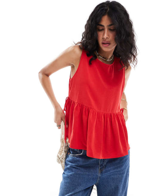 ASOS DESIGN – Röd, vid topp med knytning i sidan, 4 av 4