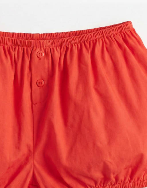 ASOS DESIGN – Röda, korta boxershorts i poplin, 8 av 9