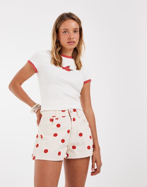 ASOS DESIGN – Rödprickiga, fodrade shorts - view 1