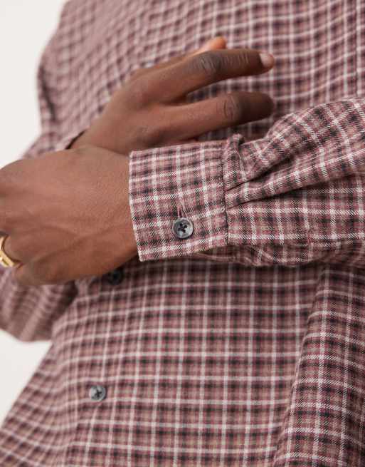 ASOS DESIGN – Rödrutig, boxig flanellskjorta i oversize, 4 av 4