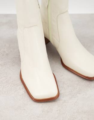 white square toe booties